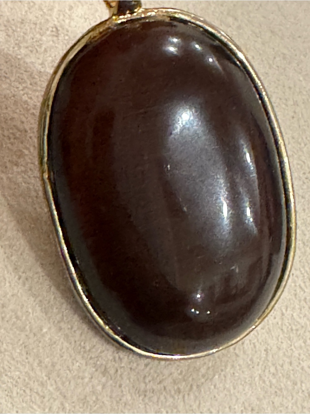 Vintage Banded Agate Pendant Gold Plated - Picture 8 of 16